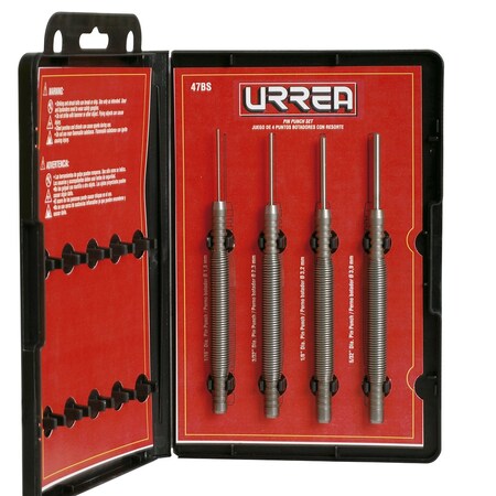 Urrea Spring-loaded punch set of 4 pieces 47BS